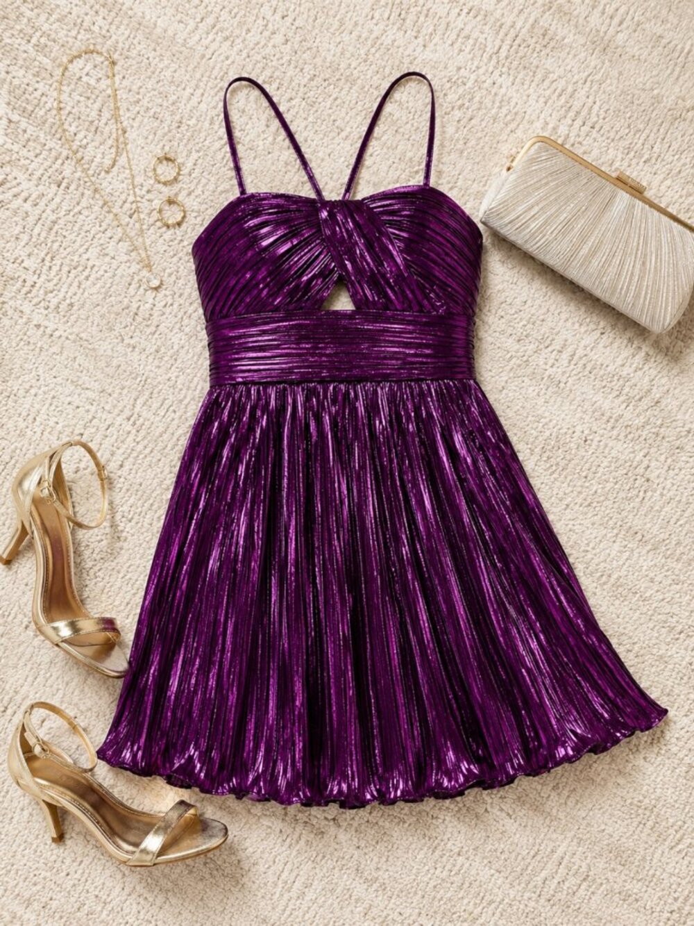 City Studio Fit & Flare Purple Juniors Mini Dress NWT